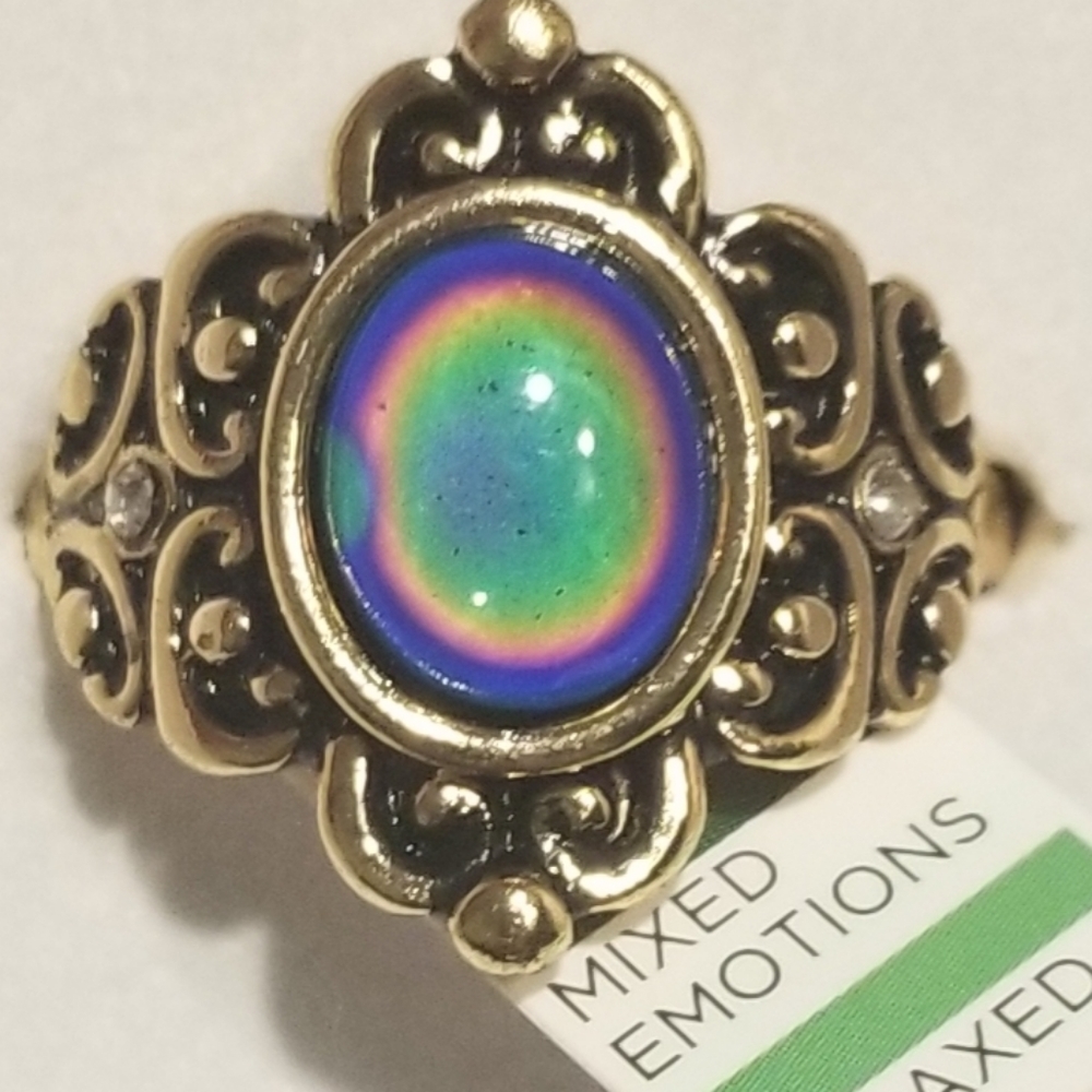 COPY - OVAL MOOD RING BOHEMIAN CHANGING COLORS 